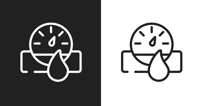 Hydrometer icon. Linear black, white icon from sauna collection. Outline hydrometer vector. Thin line symbol isolated on white and black background