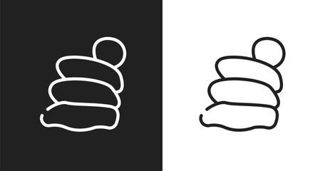 Snail slime icon. Linear black, white icon from cosmetics collection. Outline snail slime vector. Thin line symbol isolated on white and black background © VectorStockDesign