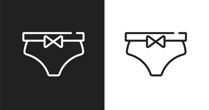 Underclothing icon. Linear black, white icon from pretty collection. Outline underclothing vector. Thin line symbol isolated on white and black background