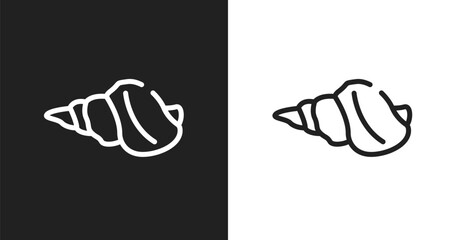 Conch icon. Linear black, white icon from minimal animals collection. Outline conch vector. Thin line symbol isolated on white and black background © VectorStockDesign