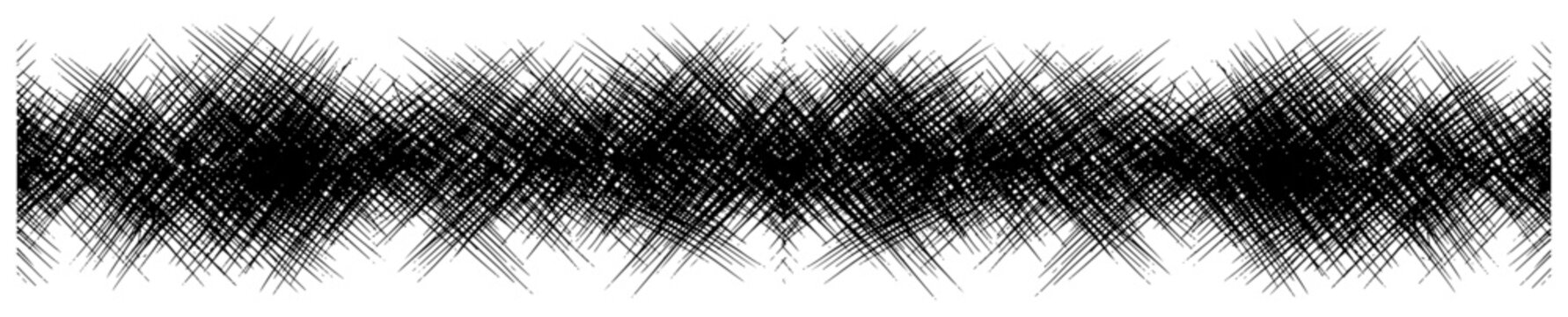 Cross hatch border pattern with dense ink strokes in engraving style