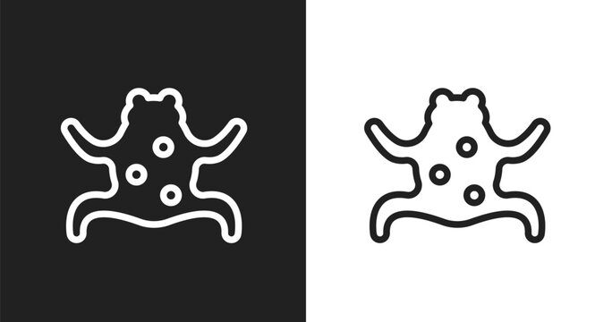 Tropical frop icon. Linear black, white icon from free animals collection. Outline tropical frop vector. Thin line symbol isolated on white and black background