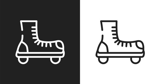 Roller skate icon. Linear black, white icon from nature lineal pack collection. Outline roller skate vector. Thin line symbol isolated on white and black background