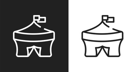 Circus icon. Linear black, white icon from circus collection. Outline circus vector. Thin line symbol isolated on white and black background © VectorStockDesign