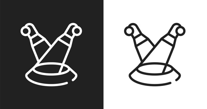 Scene icon. Linear black, white icon from circus collection. Outline scene vector. Thin line symbol isolated on white and black background