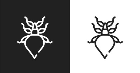 Leaf insect icon. Linear black, white icon from insects collection. Outline leaf insect vector. Thin line symbol isolated on white and black background © VectorStockDesign