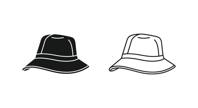 Black and white hats Vector