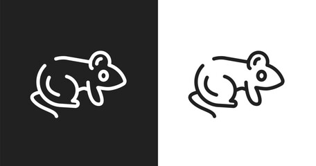 Obraz premium Rat icon. Linear black, white icon from animal head collection. Outline rat vector. Thin line symbol isolated on white and black background