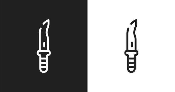 Dagger icon. Linear black, white icon from africa collection. Outline dagger vector. Thin line symbol isolated on white and black background