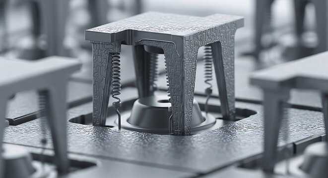 Nano-engineered mechanical platform with microscopic tension springs and support pillars. High-magnification view of MEMS technology for precision measurement and advanced electronic sensor sensing.