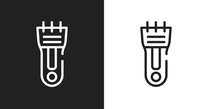 Hair clipper icon. Linear black, white icon from pet grooming collection. Outline hair clipper vector. Thin line symbol isolated on white and black background