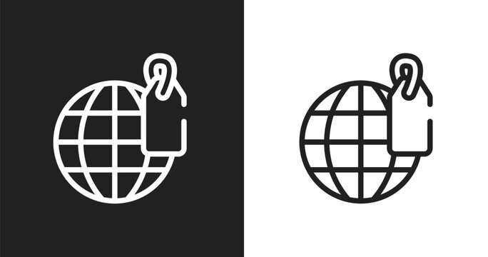 Trademark icon. Linear black, white icon from marketing collection. Outline trademark vector. Thin line symbol isolated on white and black background