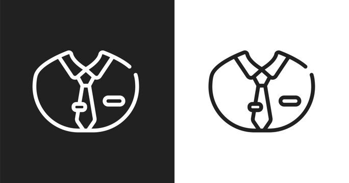 Dress code icon. Linear black, white icon from business administration collection. Outline dress code vector. Thin line symbol isolated on white and black background