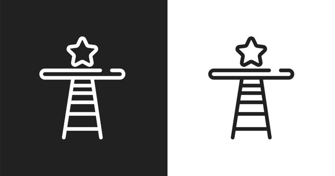 Shortcut icon. Linear black, white icon from business administration collection. Outline shortcut vector. Thin line symbol isolated on white and black background