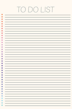 Graph paper. Printable To do list with check boxes, checklist, grid paper with color horizontal lines. Geometric pattern for school, textures, notebook, diary. Realistic lined paper blank.