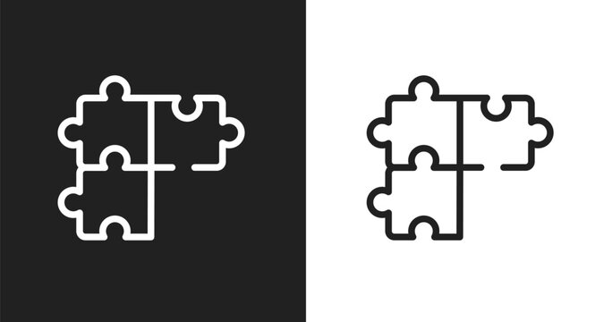 Solving problems icon. Linear black, white icon from support collection. Outline solving problems vector. Thin line symbol isolated on white and black background