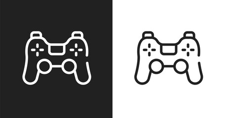 Ps4 controller icon. Linear black, white icon from smart devices collection. Outline ps4 controller vector. Thin line symbol isolated on white and black background © VectorStockDesign
