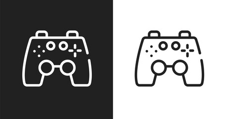 Ps4 gamepad icon. Linear black, white icon from smart devices collection. Outline ps4 gamepad vector. Thin line symbol isolated on white and black background © VectorStockDesign