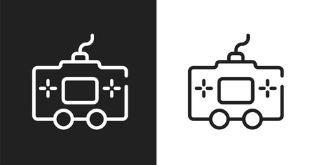 Console icon. Linear black, white icon from electronic device collection. Outline console vector. Thin line symbol isolated on white and black background © VectorStockDesign