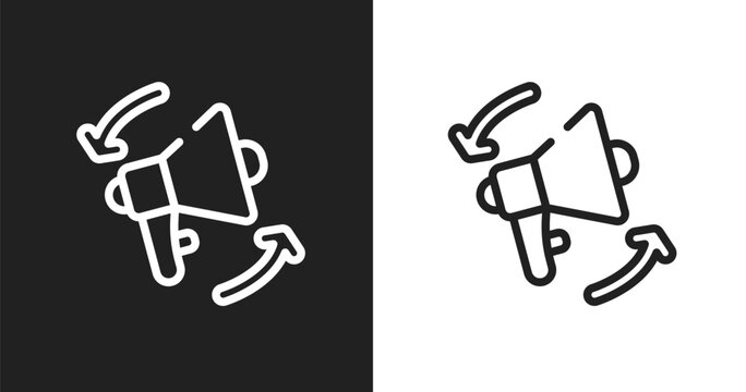 Traction icon. Linear black, white icon from marketing & growth collection. Outline traction vector. Thin line symbol isolated on white and black background