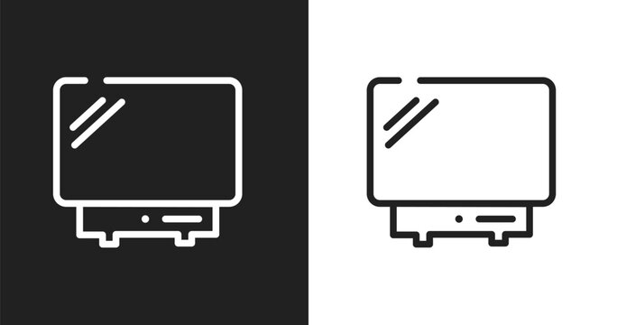 Bluray icon. Linear black, white icon from television collection. Outline bluray vector. Thin line symbol isolated on white and black background