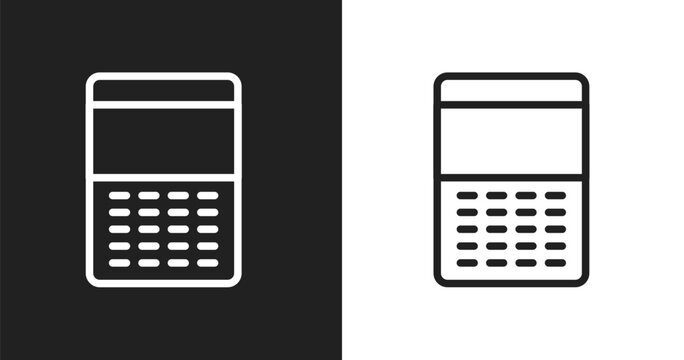 Keypad icon. Linear black, white icon from mobile interface collection. Outline keypad vector. Thin line symbol isolated on white and black background