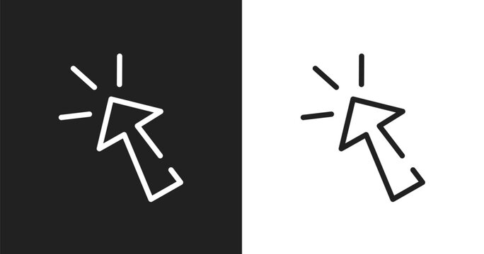 Mouse clicker icon. Linear black, white icon from communication and media collection. Outline mouse clicker vector. Thin line symbol isolated on white and black background