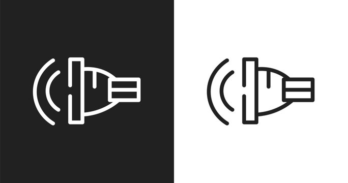 Ventriloquist icon. Linear black, white icon from cinema collection. Outline ventriloquist vector. Thin line symbol isolated on white and black background