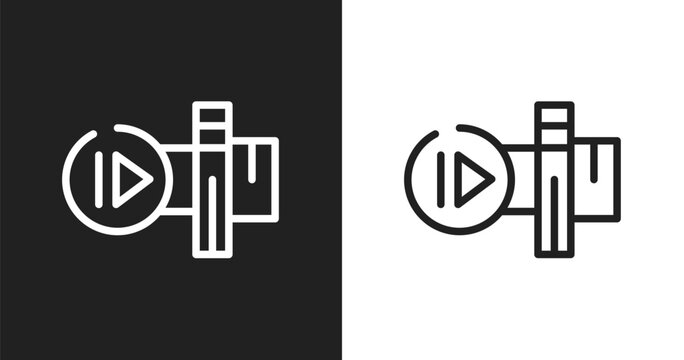 Slow motion icon. Linear black, white icon from cinema collection. Outline slow motion vector. Thin line symbol isolated on white and black background