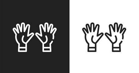 Fototapeta premium Voluntary service icon. Linear black, white icon from charity collection. Outline voluntary service vector. Thin line symbol isolated on white and black background