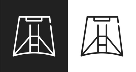 Naklejka premium Car hood icon. Linear black, white icon from car parts collection. Outline car hood vector. Thin line symbol isolated on white and black background
