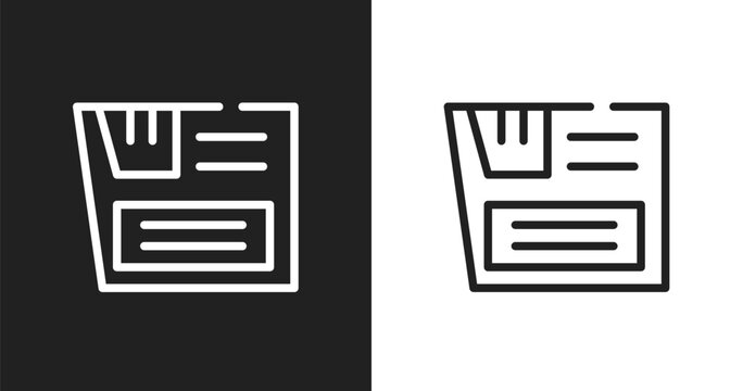 Car glove compartment icon. Linear black, white icon from car parts collection. Outline car glove compartment vector. Thin line symbol isolated on white and black background