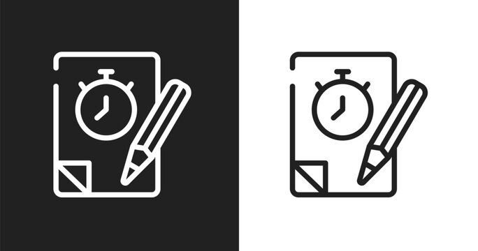 Quiz icon. Linear black, white icon from general collection. Outline quiz vector. Thin line symbol isolated on white and black background