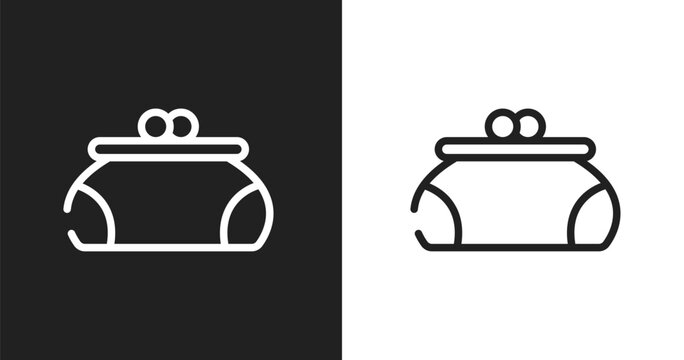 Women puser icon. Linear black, white icon from business and finance collection. Outline women puser vector. Thin line symbol isolated on white and black background