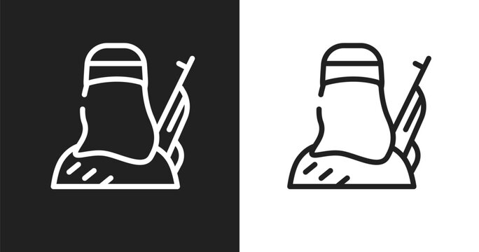 Terrorism icon. Linear black, white icon from law and justice collection. Outline terrorism vector. Thin line symbol isolated on white and black background