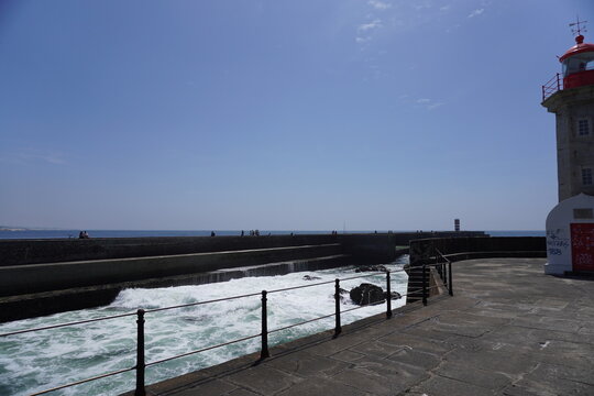 lighthouse on the pier porto portugal