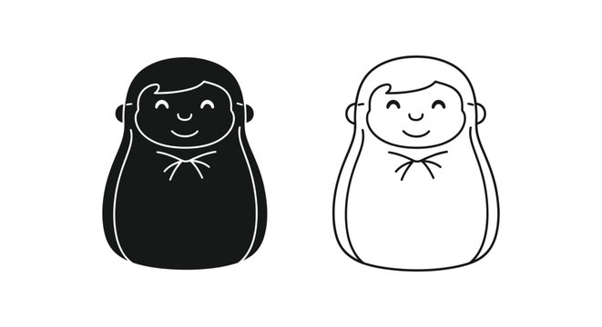 Russian nesting dolls kids toy Vector