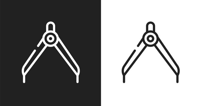 Divider icon. Linear black, white icon from in the library collection. Outline divider vector. Thin line symbol isolated on white and black background