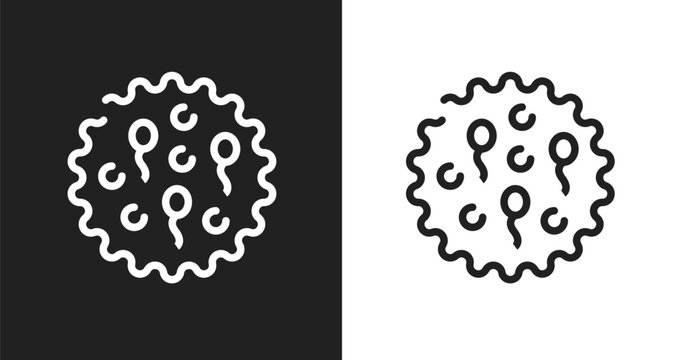 Ovule icon. Linear black, white icon from biology technology collection. Outline ovule vector. Thin line symbol isolated on white and black background