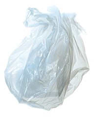 Fototapeta premium Transparent plastic food bag crumpled texture isolated on white background 