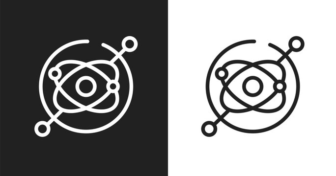 Gyroscope icon. Linear black, white icon from physics collection. Outline gyroscope vector. Thin line symbol isolated on white and black background