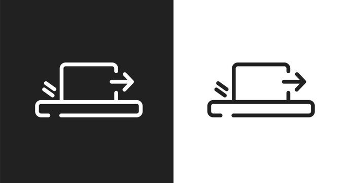 Friction icon. Linear black, white icon from physics collection. Outline friction vector. Thin line symbol isolated on white and black background