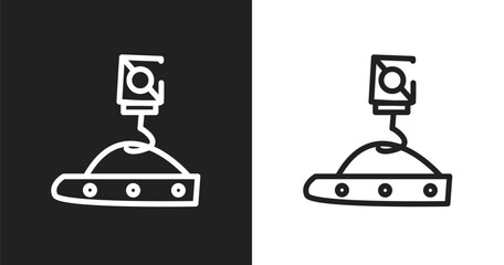 Crane hand drawn tool icon. Linear black, white icon from hand drawn construction collection. Outline crane hand drawn tool icon vector. Thin line symbol for use on web and mobile apps, logo, print © VectorStockDesign