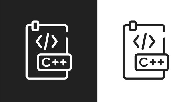 C document icon. Linear black, white icon from programming line craft collection. Outline c document vector. Thin line symbol isolated on white and black background