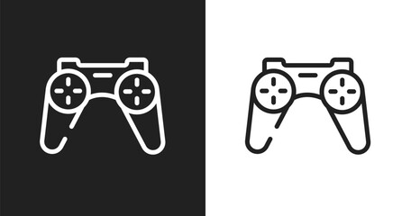 Wireles gamepad icon. Linear black, white icon from computer devices collection. Outline wireles gamepad vector. Thin line symbol isolated on white and black background © VectorStockDesign