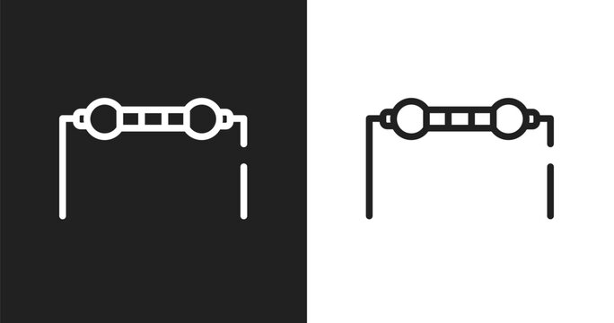 Resistance icon. Linear black, white icon from hardware computer collection. Outline resistance vector. Thin line symbol isolated on white and black background