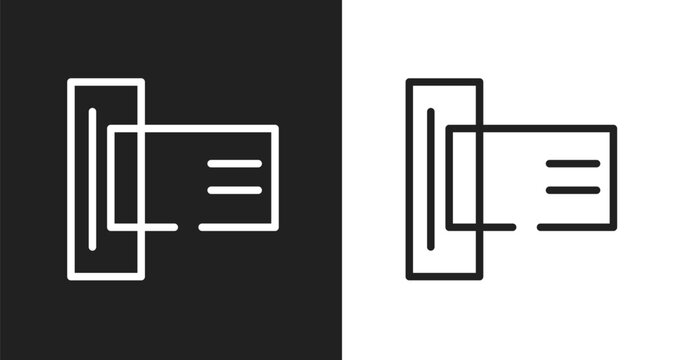 Card reader icon. Linear black, white icon from information technology collection. Outline card reader vector. Thin line symbol isolated on white and black background