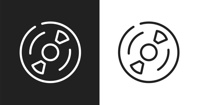 Cds icon. Linear black, white icon from computer collection. Outline cds vector. Thin line symbol isolated on white and black background