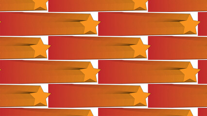 Retro shooting star pattern, vintage 70s style seamless background, orange and red geometric star trail wallpaper, 1970s aesthetic vector illustration © M Zohaib Graphics