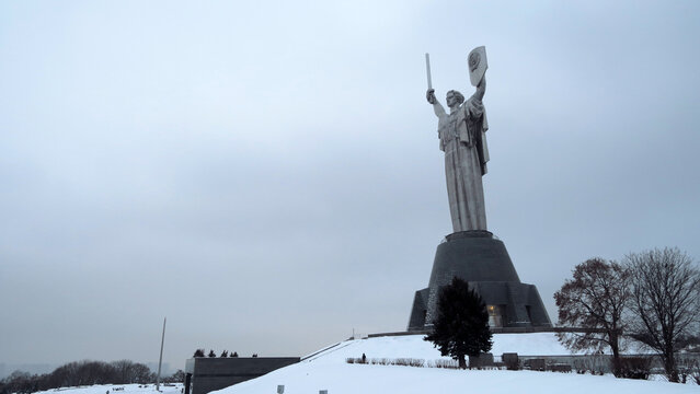 Kyiv, Ukraine. Ukrainian Motherland Monument
is a monumental Soviet-era statue. The sculpture is a part of the  National Museum of the History of Ukraine in the Second World War